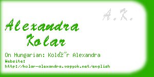 alexandra kolar business card